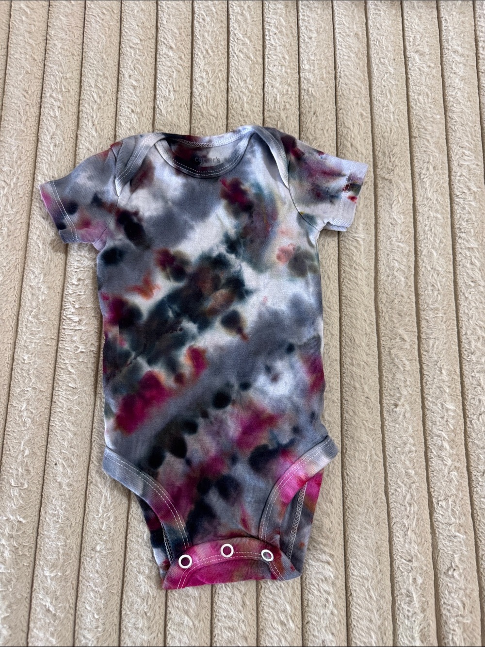 Tie-Dye Short Sleeve Baby One-Piece - Multicolor